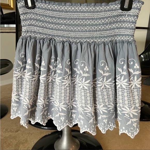 LoveShackFancy Georgia Skirt in Light Indigo size 0 - Picture 5 of 6